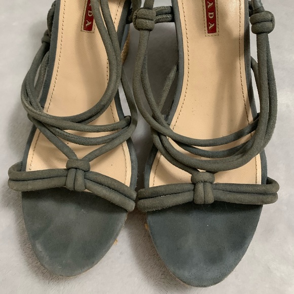 Prada Cork Wedge Heels Suede - Picture 3 of 8